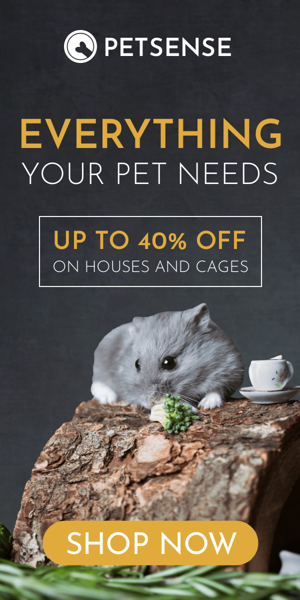 Banner ad template — Everything Your Pet Needs — Up To 40% Off On Houses And Cages