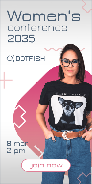 Banner ad template — Women's Conference 2035 — 8 Mar 2pm