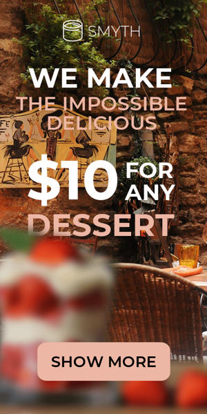 Banner ad template — We Make The Impossible Delicious — $10 For Any Dessert