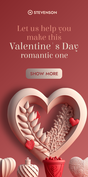 Шаблон рекламного банера — Дозвольте нам допомогти зробити цей День Святого Валентина романтичним — День Святого Валентина