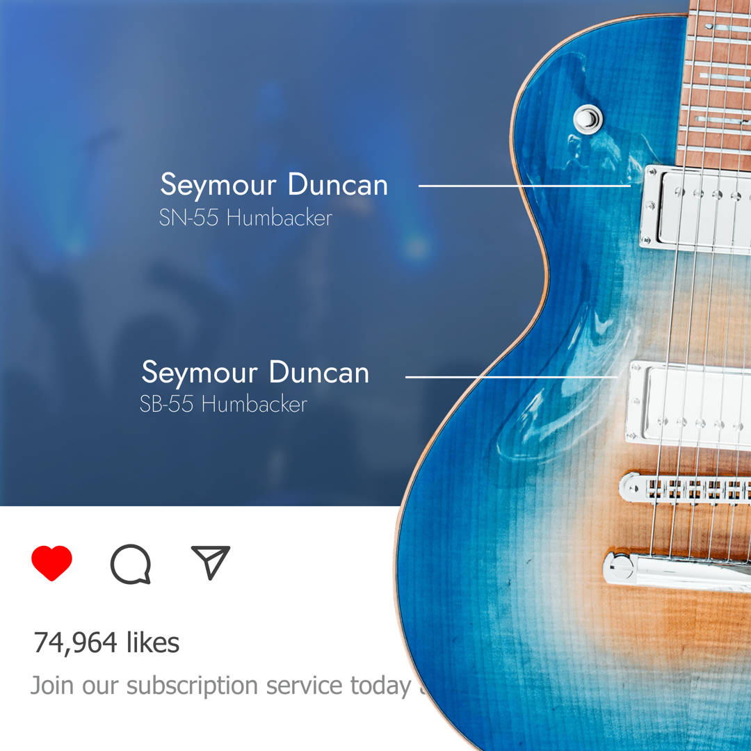 Szablon reklamy banerowej — Musikladen Les Paul Gitarre — Blickfang