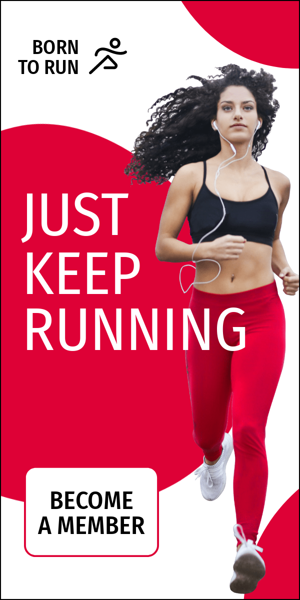 Шаблон рекламного банера — Just Keep Running — Become A Member
