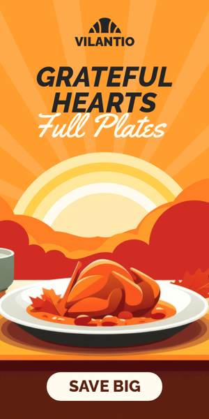 Banner ad template — Greatful Hearts Full Plates — Thanksgiving Day