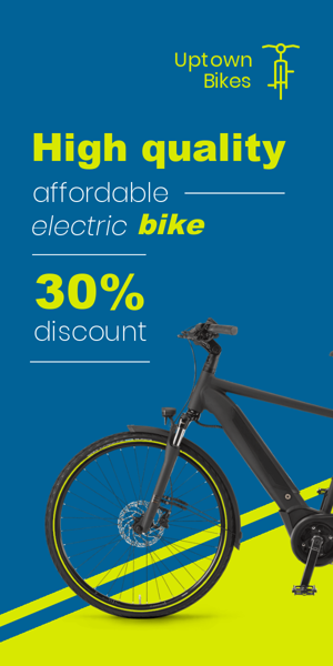 Banner ad template — High Quality Affordable Electric Bike — 30% Discount 