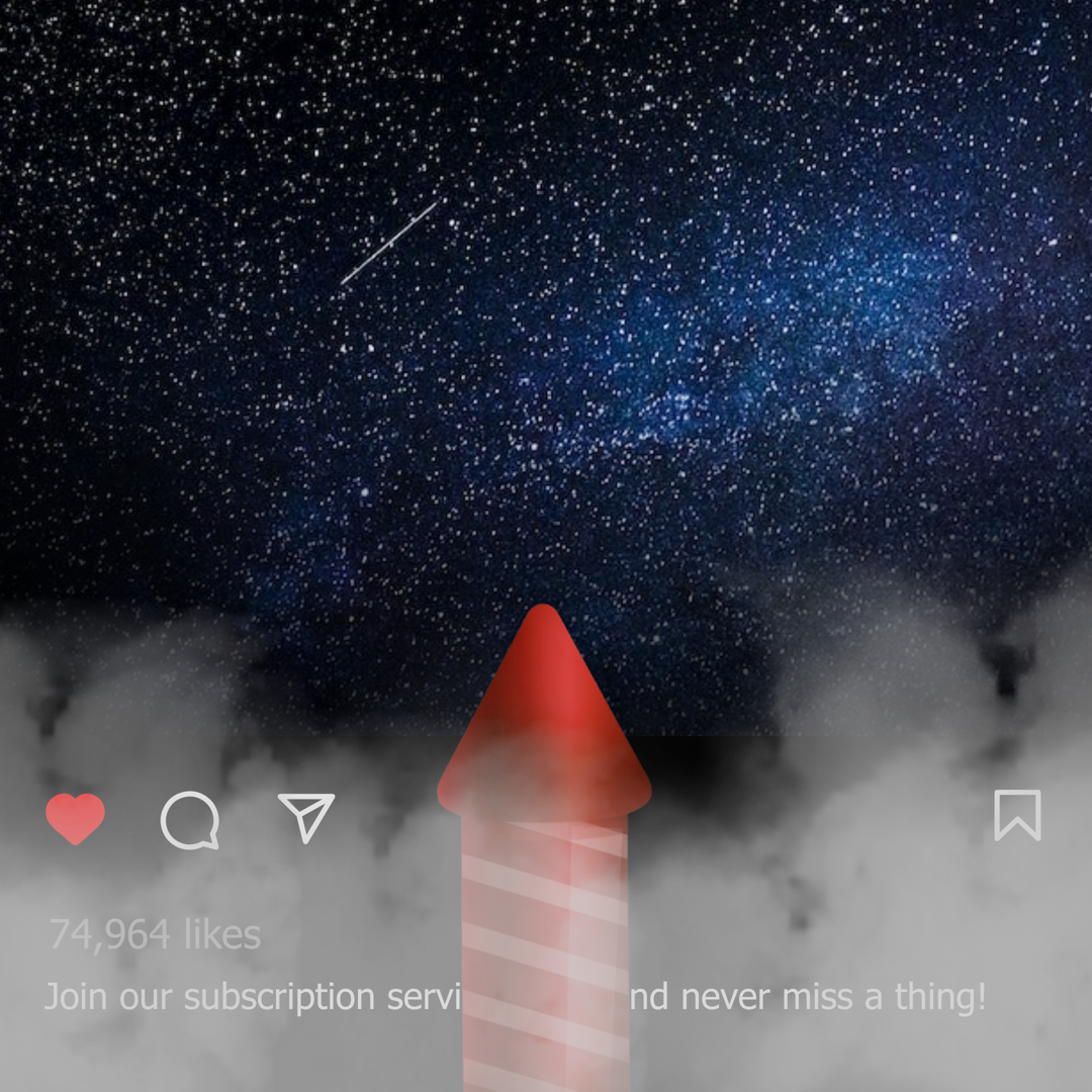 Banner ad template — Fireworks Rocket — Scroll-Stopper
