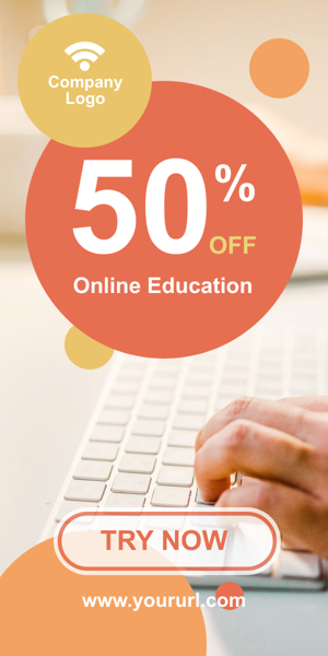 Banner ad template — Online Education — 50% off