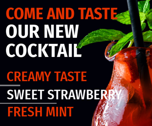Come And Taste Our New Cocktail — Creamy Taste Sweet Strawberry Fresh Mint