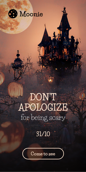 Banner ad template — Don't Apologise For Being Scary 31/10 — Halloween