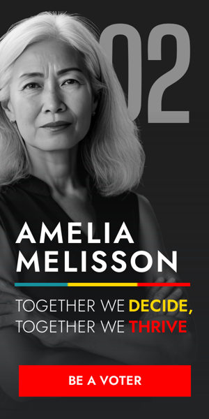 Banner ad template — Amelia Melisson 02 Together We Decide, Together We Thrive — Election Campaign
