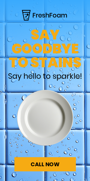 Шаблон рекламного банера — Попрощайтеся з плямами — привітайтеся з блиском!