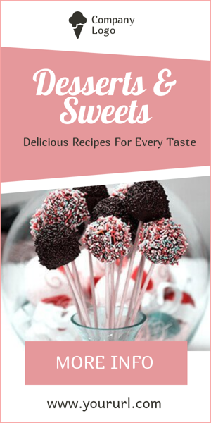 Шаблон рекламного банера — Desserts & Sweets — Delicious Recipes For Every Taste