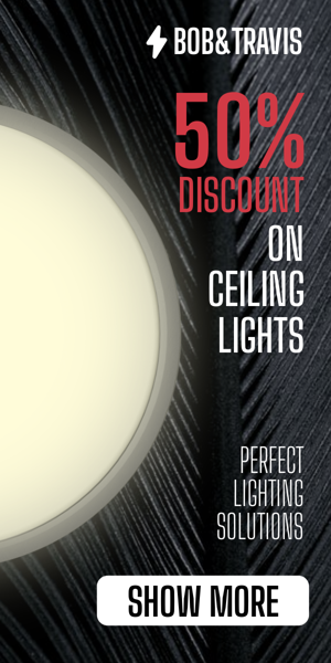 Szablon reklamy banerowej — 50% Discount On Ceiling Lights — Perfect Lighting Solutions