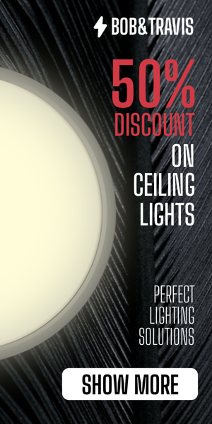 Banner ad template — 50% Discount On Ceiling Lights — Perfect Lighting Solutions