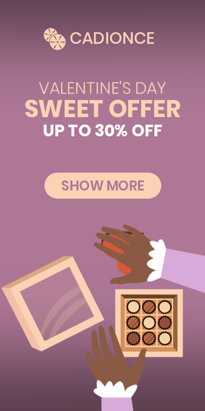 Шаблон рекламного банера — Valentine's Day Sweet Offer —Up To 30% Off