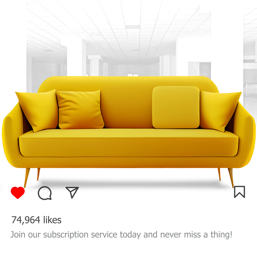 Banner ad template — Yellow Couch — Scroll-Stopper