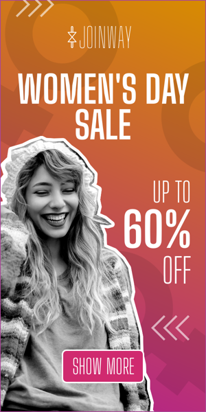 Banner ad template — Women's Day Sale — Up To 60% Off