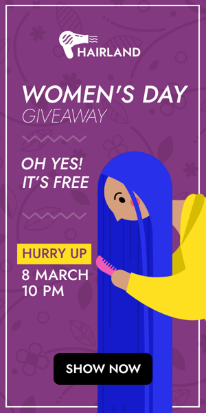 Banner ad template — Women's Day Giveaway — Oh Yes! It's Free Hurry Up 8 March 10 PM