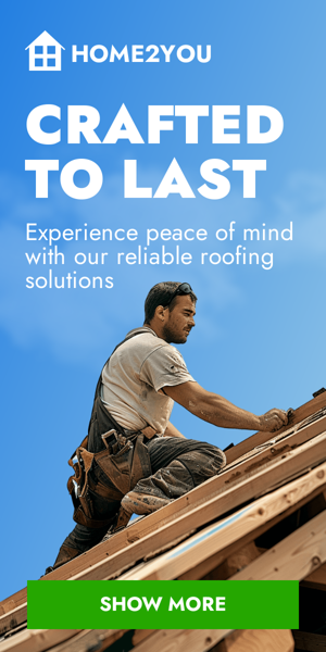 Banner ad template — Crafted To Last — Experience Peace Of Mind With Our Reliable Roofing Solutions