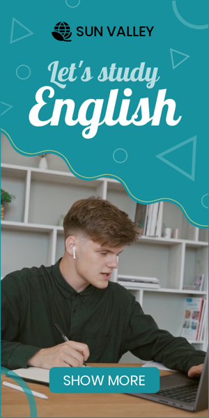 Шаблон рекламного банера — Let's Study English — Education
