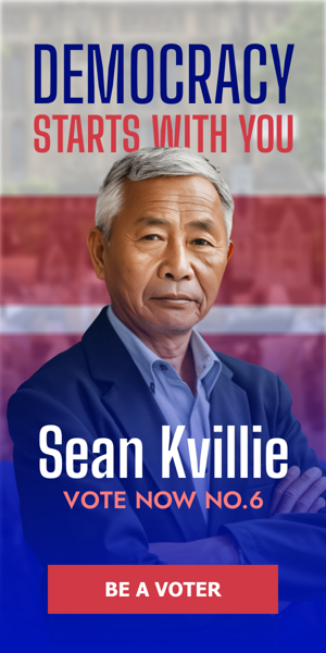 Banner ad template — Democracy Starts With You Sean Kvillie Vote Now NO.6 — Election Day