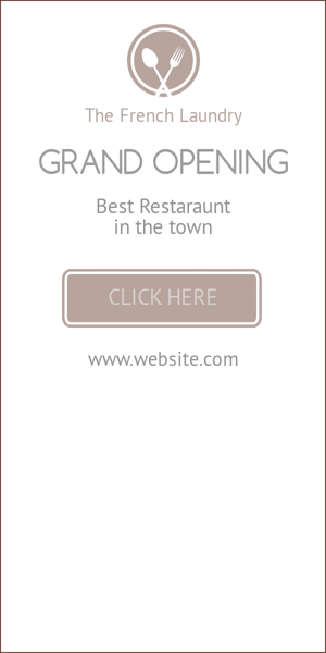 Banner ad template — The French Laundry Grad Opening — Best Restaurant in the Town