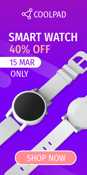 Шаблон рекламного банера — Smart Watch — 40% Off 15 Mar Only