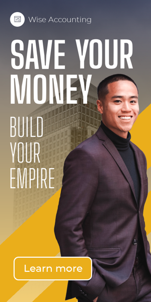 Szablon reklamy banerowej — Save Your Money — Build Your Empire
