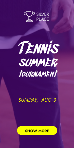 Szablon reklamy banerowej — Tennis Summer Tournament — Sunday, Aug 3