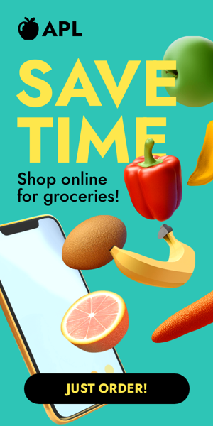 Banner ad template — Save Time — Shop Online For Groceries!