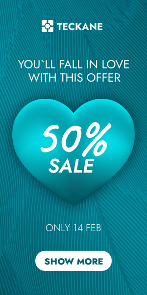 Banner ad template — You'll Fall In Love With This Offer — 50% Sale Only 14 Feb