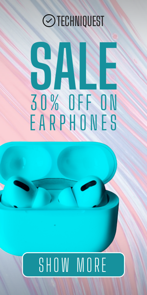 Banner ad template — Sale — 30% Off On Earphones