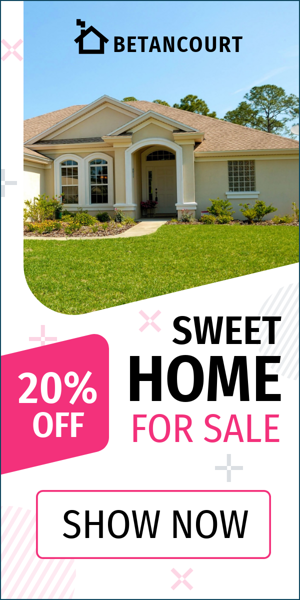 Banner ad template — Sweet Home Fore Sale — 20% Off