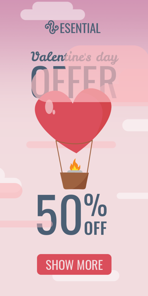 Banner ad template — Valentine's Day Offer — 50% Off