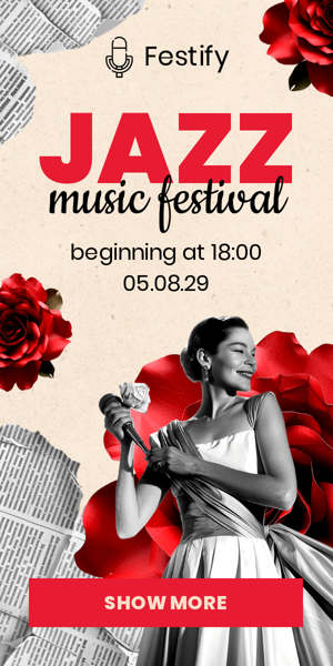 Szablon reklamy banerowej — Festiwal Muzyki Jazzowej — Rozpoczęcie o 18:00 29.08.05