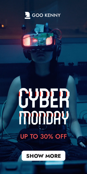 Banner ad template — Cyber Monday — Up To 30% Off Video