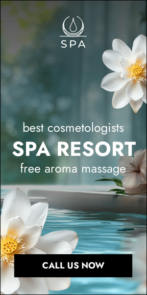 Szablon reklamy banerowej — Ośrodek Spa — Najlepsi Kosmetolodzy, Darmowy Masaż Aromatyczny