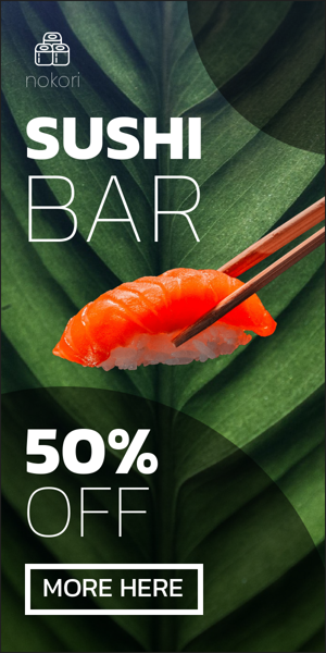 Шаблон рекламного банера — Sushi Bar — 50% Off