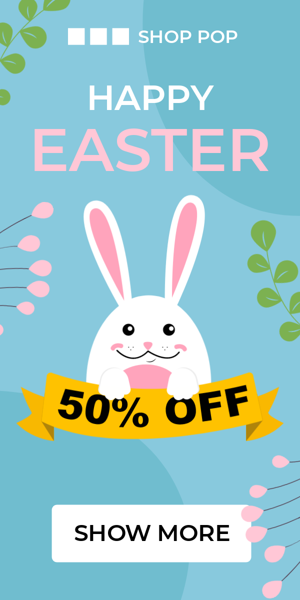 Banner ad template — Happy Easter — 50% Off