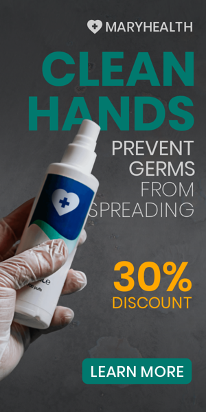 Szablon reklamy banerowej — Clean Hands Prevent Germs From Spreading — 30% Discount