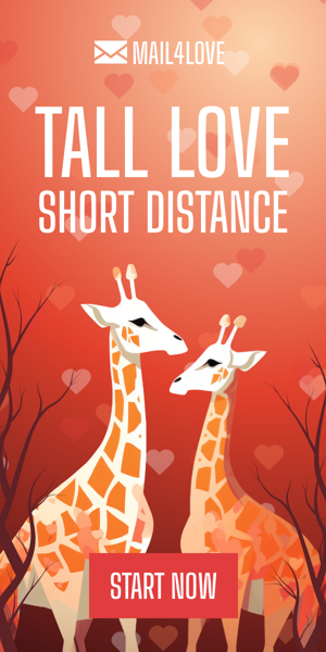 Banner ad template — Tall Love Short Distance — Valentine's Day