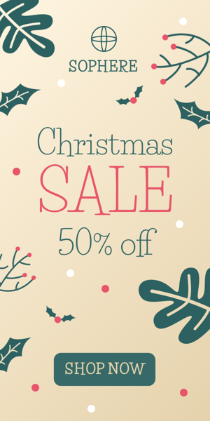 Banner ad template — Christmas Sale — 50% Off