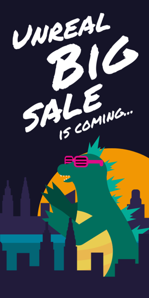 Шаблон рекламного банера — Unreal Big Sale Is Coming — Cyber Monday Up To 80% Off