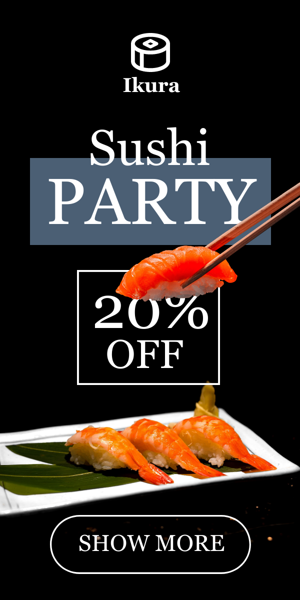 Szablon reklamy banerowej — Impreza Sushi — 20% zniżki