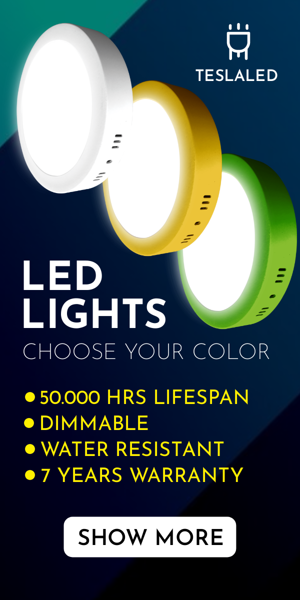 Banner ad template — Led Lights — Choose Your Color — 50.000 HRS Lifespan Dimmable Water Resistant