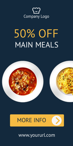 Szablon reklamy banerowej — 50% OFF — Main Meals