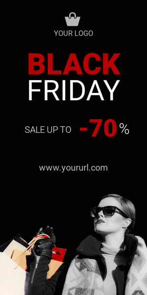 Szablon reklamy banerowej — Czarny Piątek — Wyprzedaż do -70%