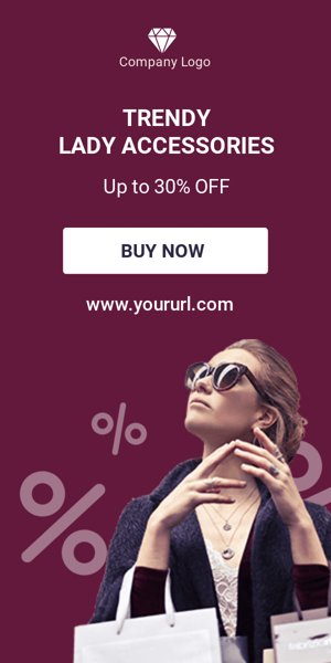 Banner ad template — Trendy Lady Accessories — Up to 30% OFF