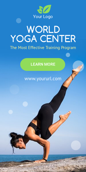 Banner ad template — World Yoga Center – The Most Effective Training Program