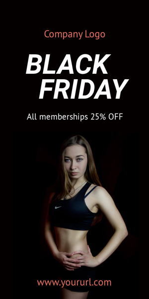 Szablon reklamy banerowej — Black Friday — All Memberships 25% OFF