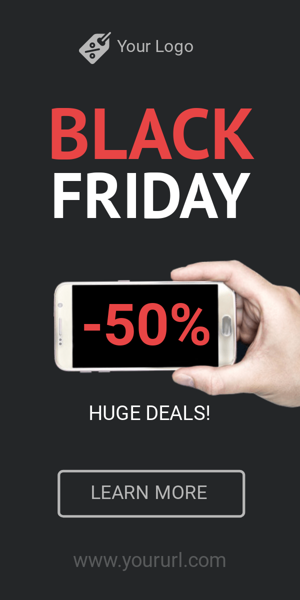 Banner ad template — Black Friday — Huge Deals -50%